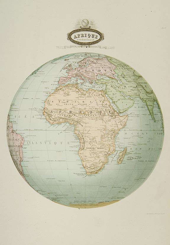 GARNIER,F.A., Afrique spheroidale.., antique map, old maps