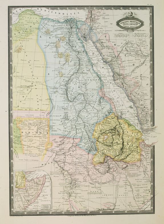 GARNIER,F.A., Afrique Orientale, L'Egypte, L'Abyssinie..Takbour Oriental., antique map, old maps
