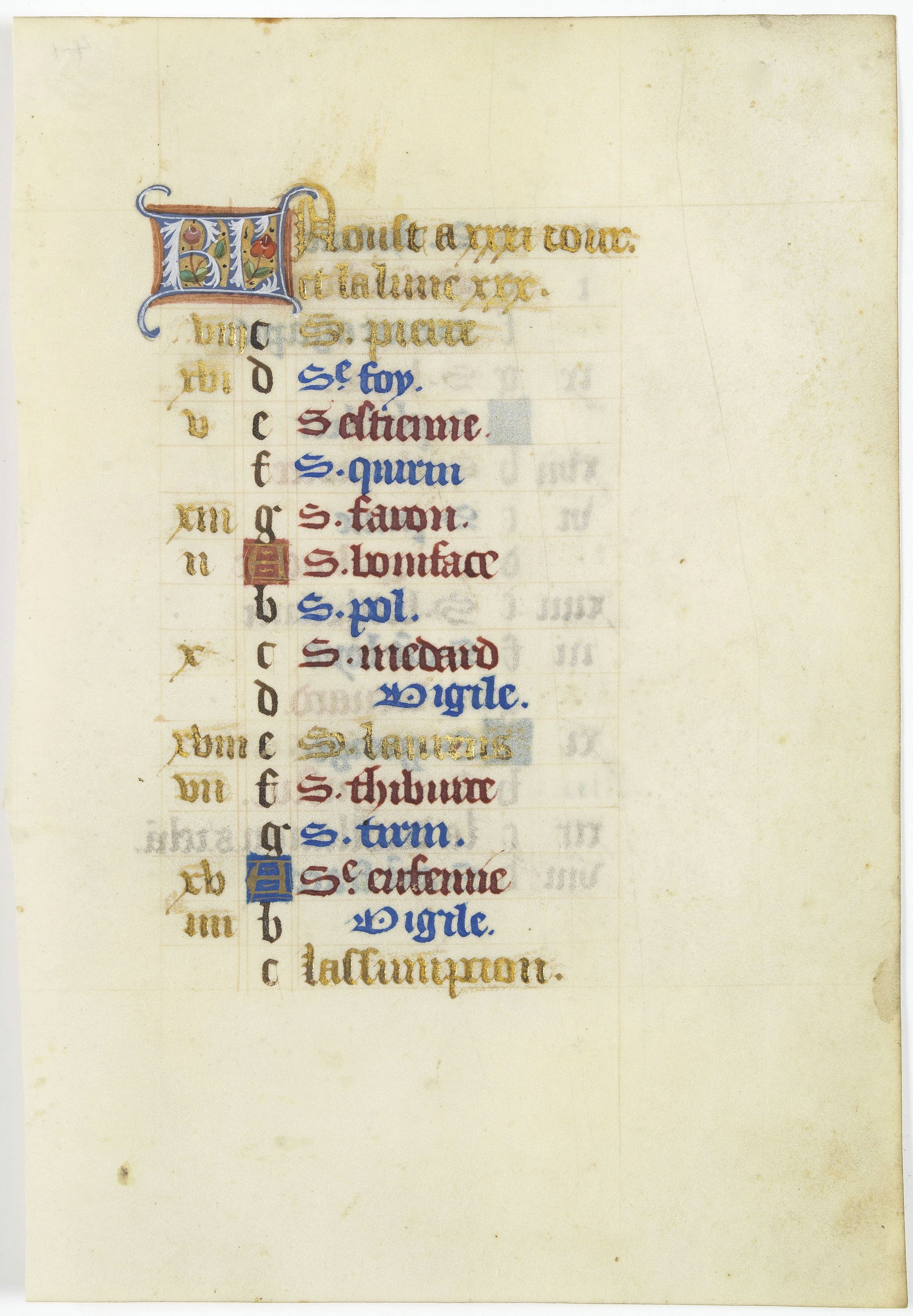 ANONYMOUS, The calender-leaf of the month of August., antique map, old maps
