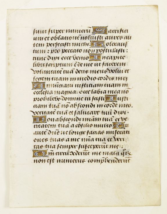 ANONYMOUS, Manuscript leaf on vellum from a book of hours., antique map, old maps
