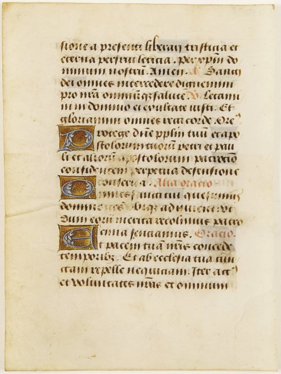 ANONYMOUS, Manuscript leaf on vellum from a book of hours., antique map, old maps