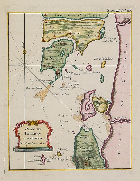 BELLIN,N., Plan de Bombay et ses Environs.., antique map, old maps