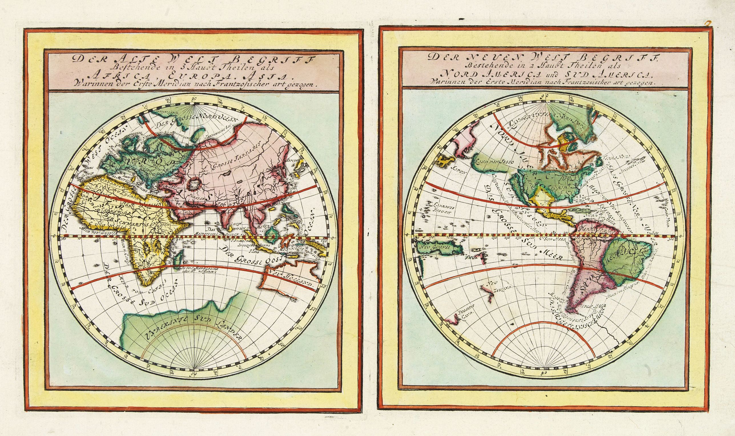 BODENEHR, G., Der Neuen Welt .. Nord America und Sud America.., antique map, old maps