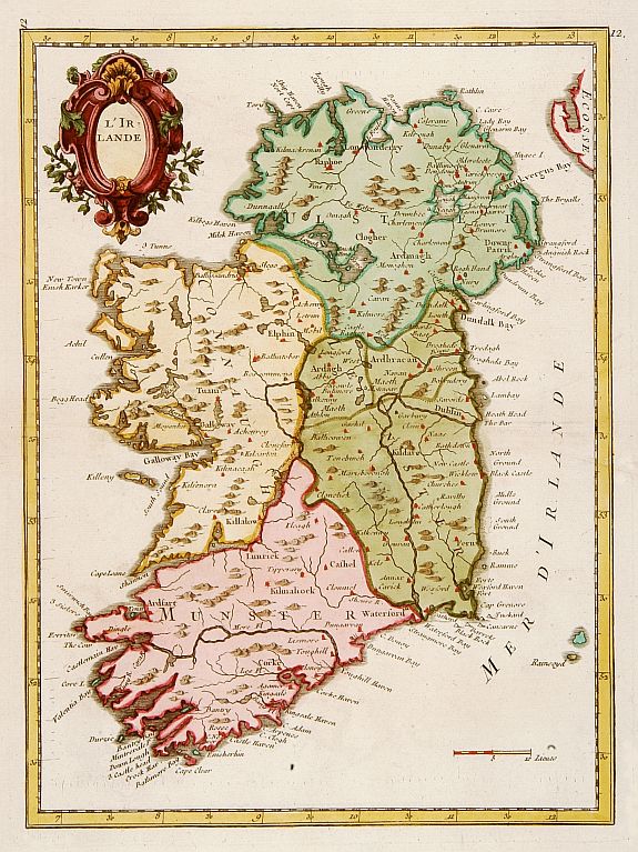 LE ROUGE,G.L., L'Irlande., antique map, old maps