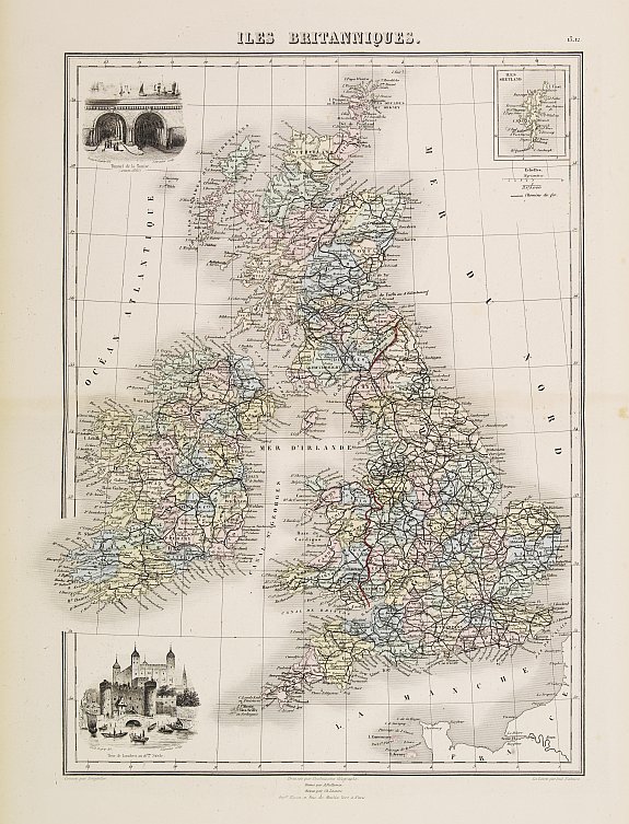 MIGEON,J., Iles Britanniques., antique map, old maps