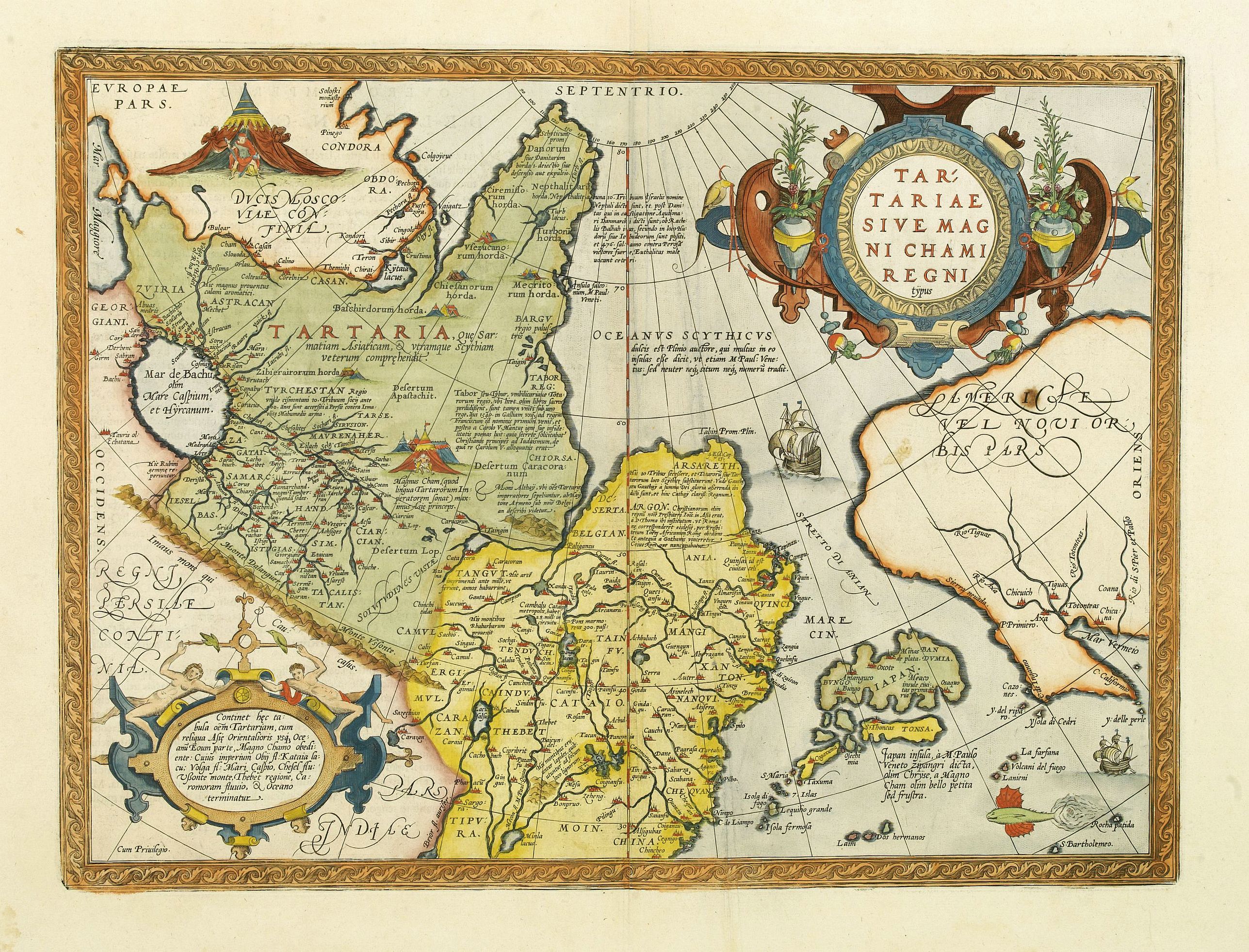 ORTELIUS, A., Tartariae sive magni Chami regni typus., antique map, old maps