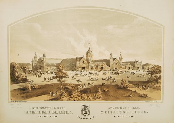TEUDY,H.J., Argicultural Hall - International Exhibition Fairmount Park, antique map, old maps