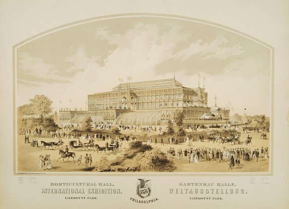 TEUDY,H.J., Horticultural Hall-International Exhibition Fairmount Park, antique map, old maps