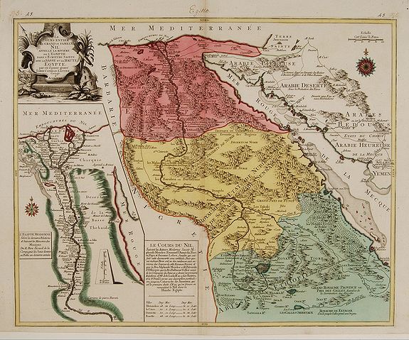LOTTER, C., Le cours entier du grand et Fameux Nil. . ., antique map, old maps