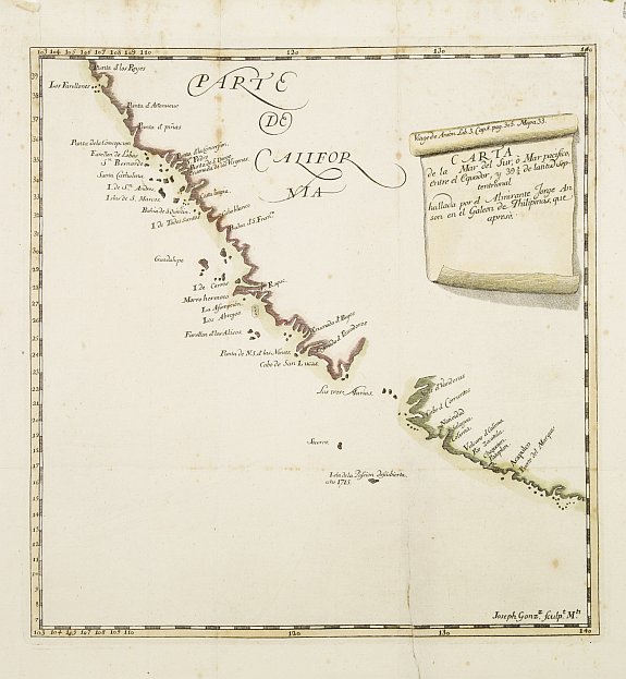 VENEGAS, M., Carta de la Mar del Sur, ò Mar pacifico, entre el Equador, y 39½ de latitud Septentrional hallada por el Almirante Jorge Anson en el Galion de Philipinas, que apresò., antique map, old maps