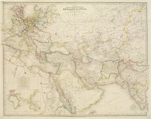 WYLD,J., Map of the countries inbetween England & India.., antique map, old maps