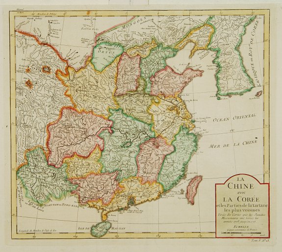 BELLIN,J.N.,  La Chine avec La Cor�e et les parties de la Tartarie les plus voisines.., antique map, old maps