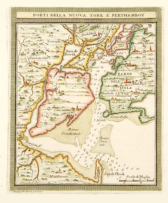 TERRENI,G.M., Porti della Nuova York e Perthaboy., antique map, old maps