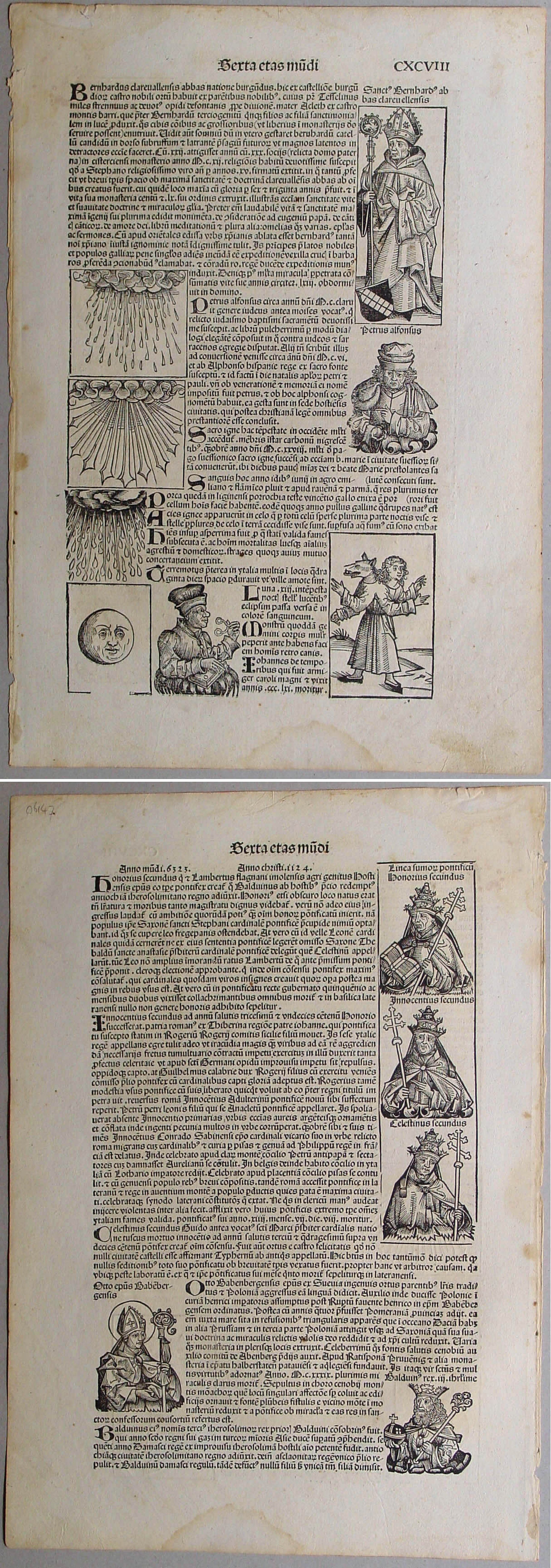 SCHEDEL, H., Terta etas mundi CXCVIII - Page from: Liber chronicarum Nuremberg., antique map, old maps