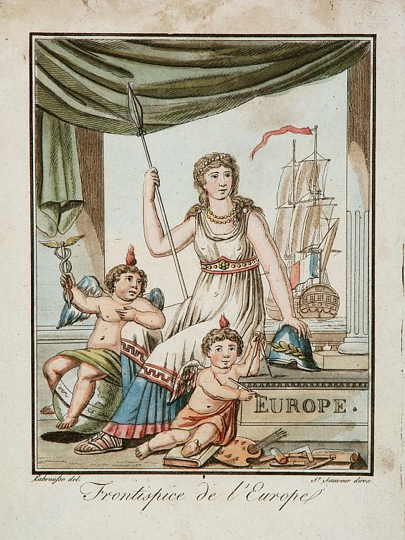 LABROUSE., Frontispice de l'Europe., antique map, old maps