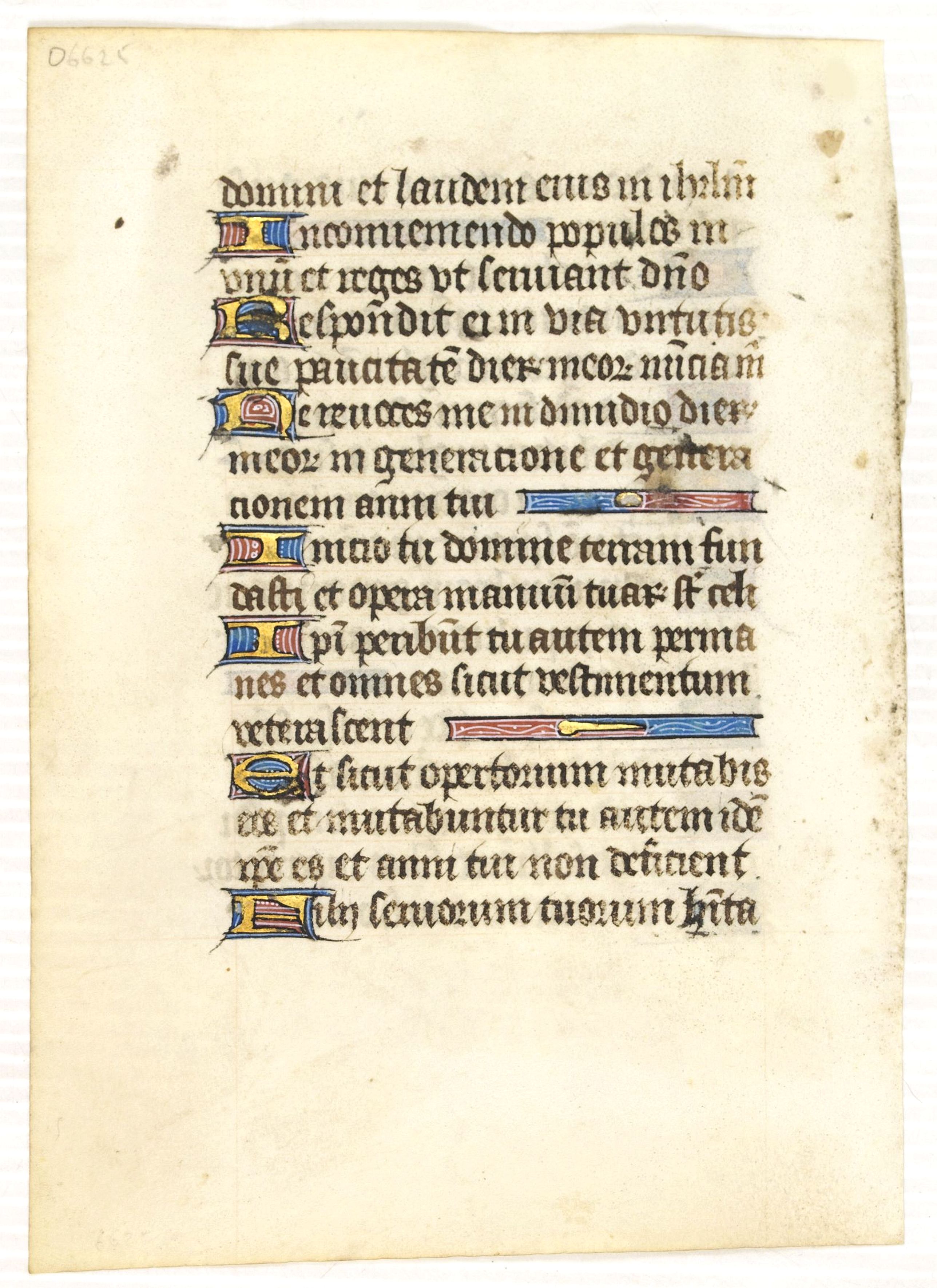 BOOK OF HOURS, Leaf on vellum from a manuscript Book of Hours., antique map, old maps