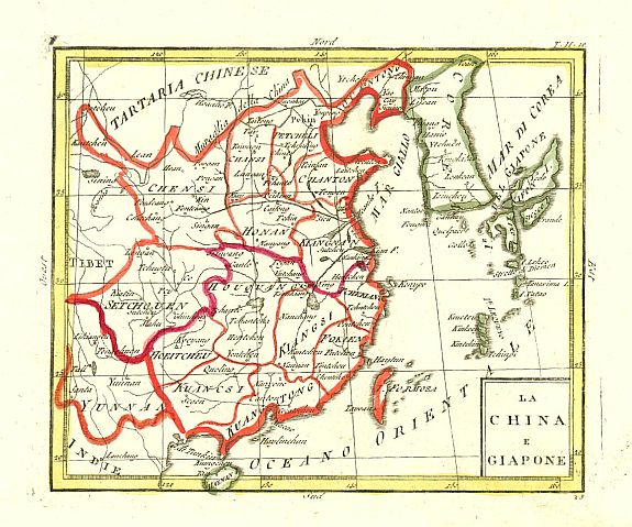 ANONYMOUS, La China e Giapone., antique map, old maps