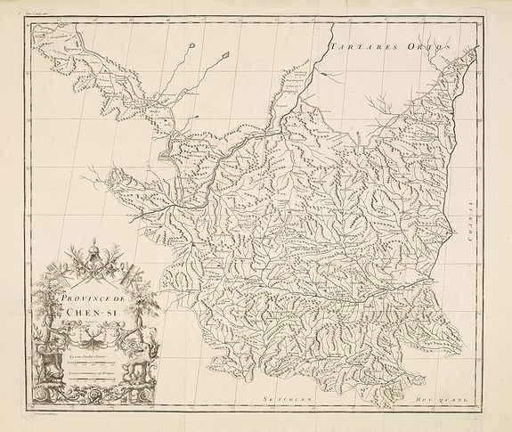 ANVILLE, J.B.D', Province de Chen-Si., antique map, old maps