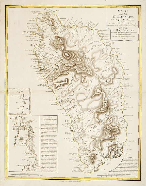 BUACHE, S.,  Carte de la Dominique prise par les Fran�ois Le 7 septembre 1778. . ., antique map, old maps