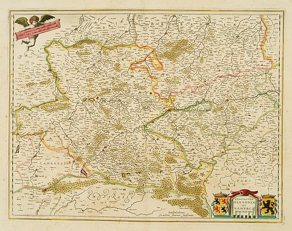 JANSSONIUS,J., Comitatum Hannoniae et Namurci descriptio., antique map, old maps