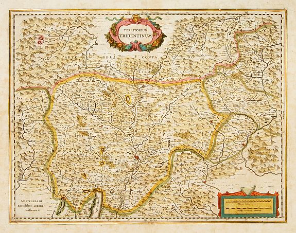JANSSONIUS,J.,  Territorium Tridentinum., antique map, old maps