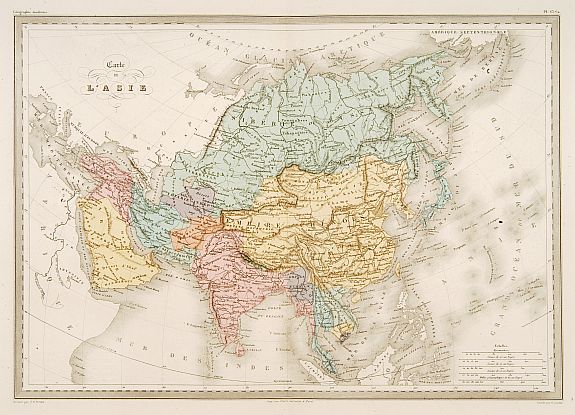 GARNIER FRÉRES, Carte de L'Asie., antique map, old maps