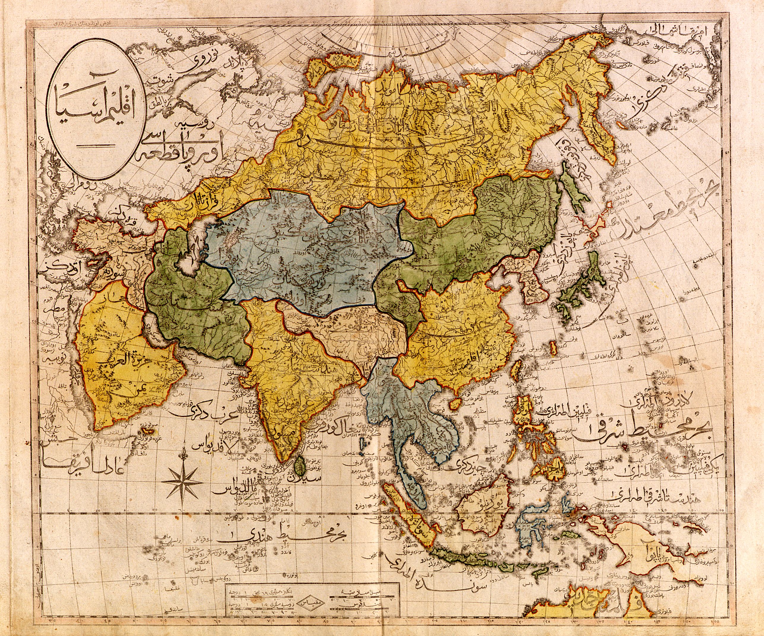 RAIF EFFENDI, Asia., antique map, old maps