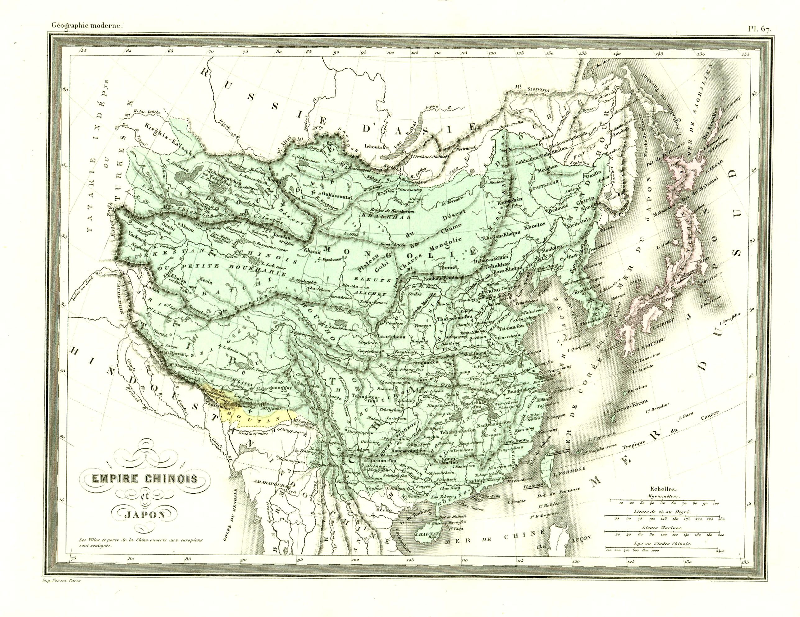 GARNIER FRÉRES, Empire Chinois et Japon., antique map, old maps