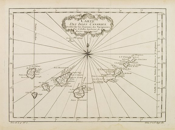 BELLIN,J.N., Carte des Isles Canaries.., antique map, old maps