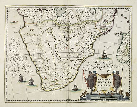 BLAEU, W., Aethiopia inferior, vel exterior., antique map, old maps