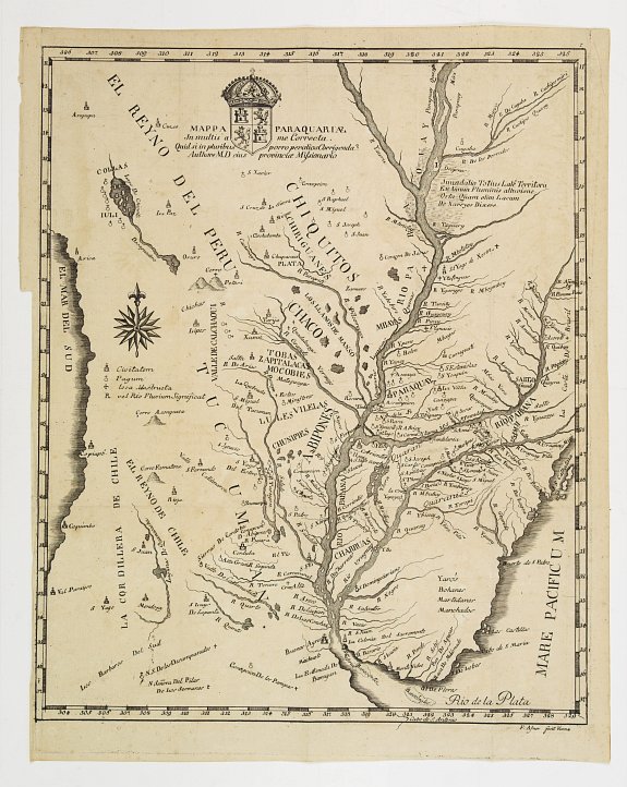 DOBRIZHOFER, M.,  Mappa Paraquariae in multis a me correcta.., antique map, old maps