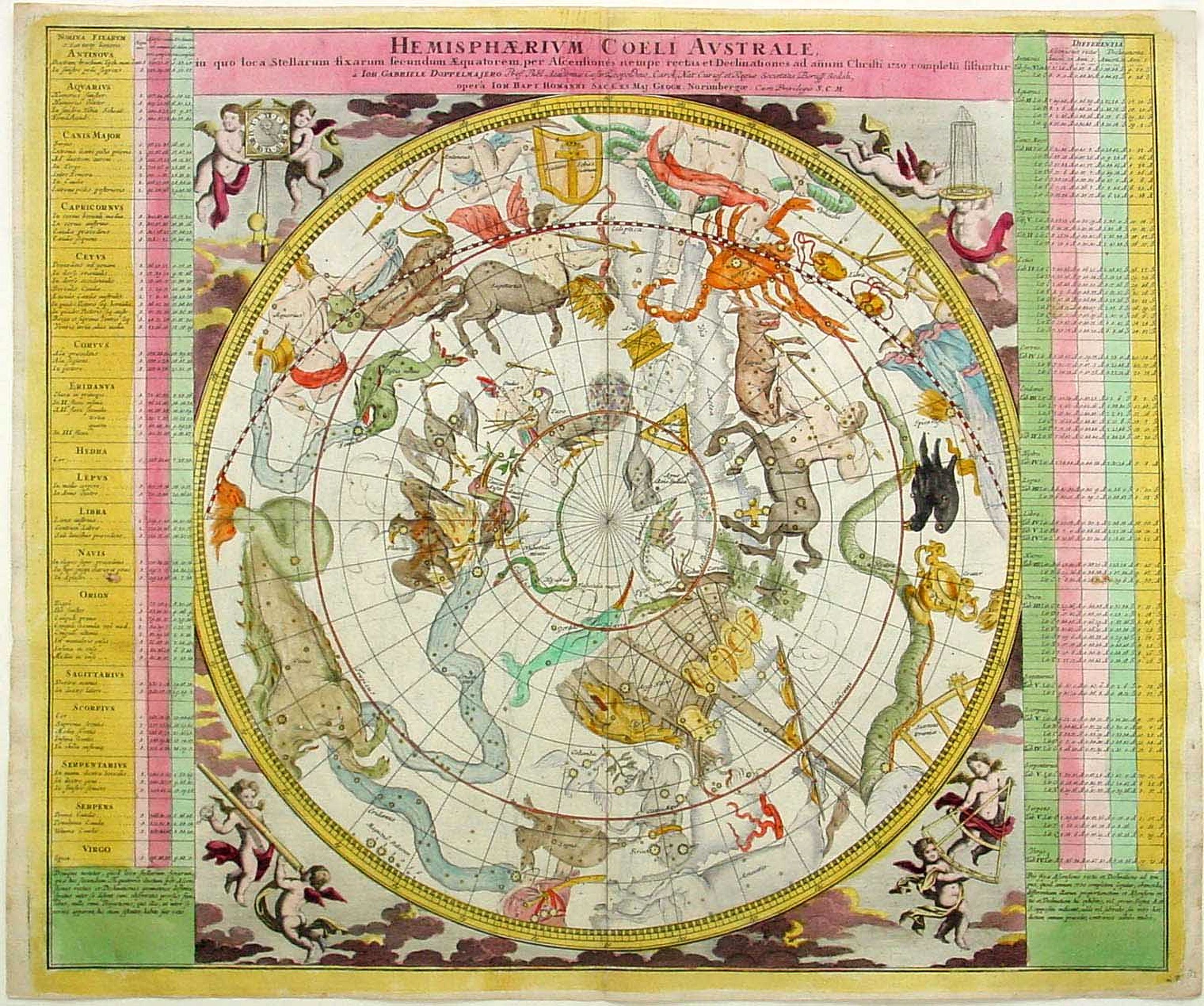 HOMANN,J.B., Hemisphaerium Coeli Australe., antique map, old maps