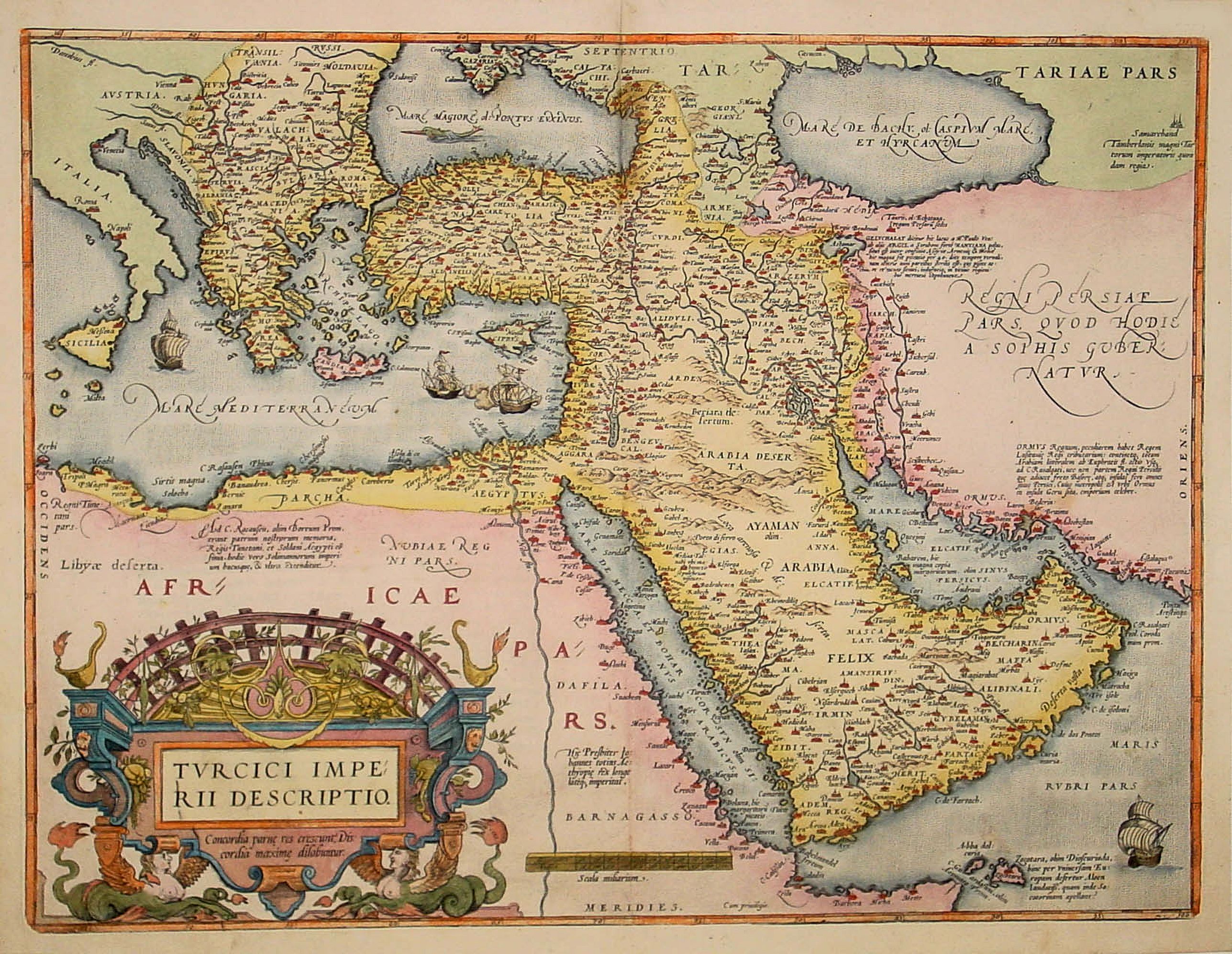 ORTELIUS, A., Turcici Imperii Descriptio., antique map, old maps