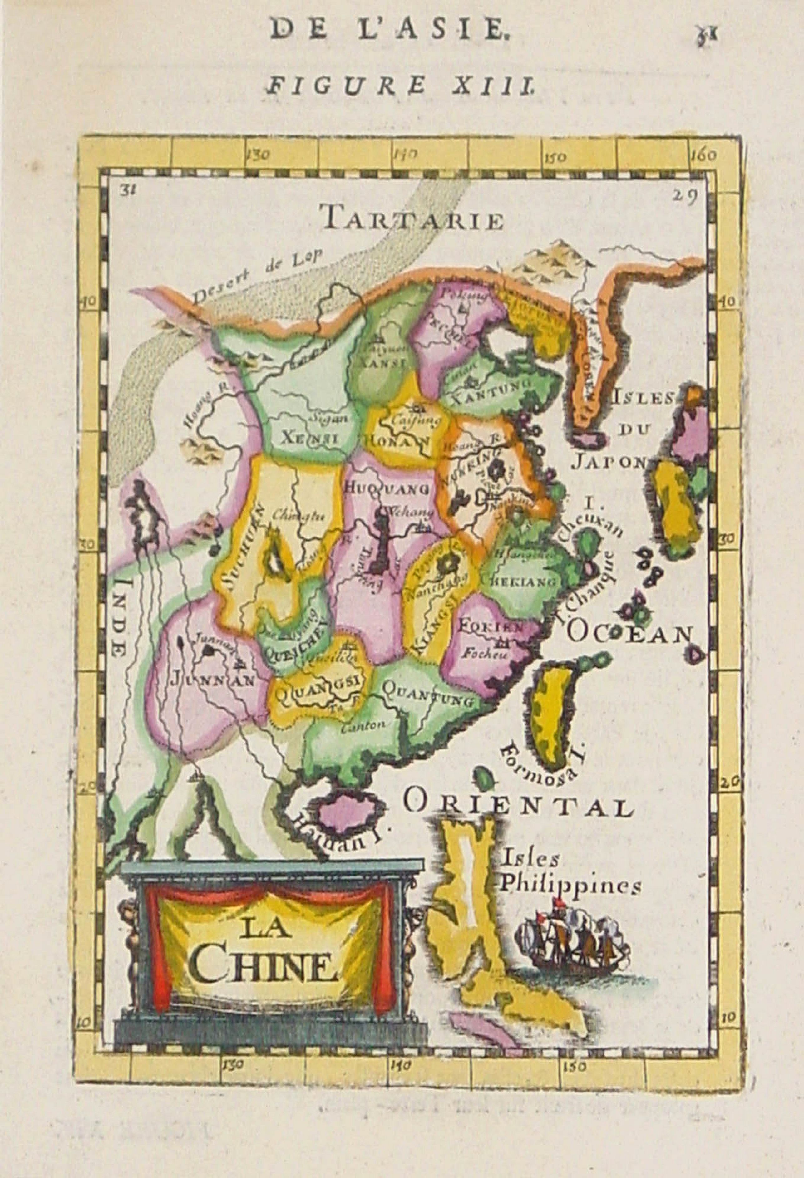 MALLET, A.M., La Chine., antique map, old maps