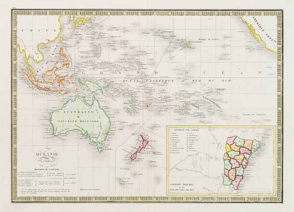 MONIN,C.V., Océanie., antique map, old maps