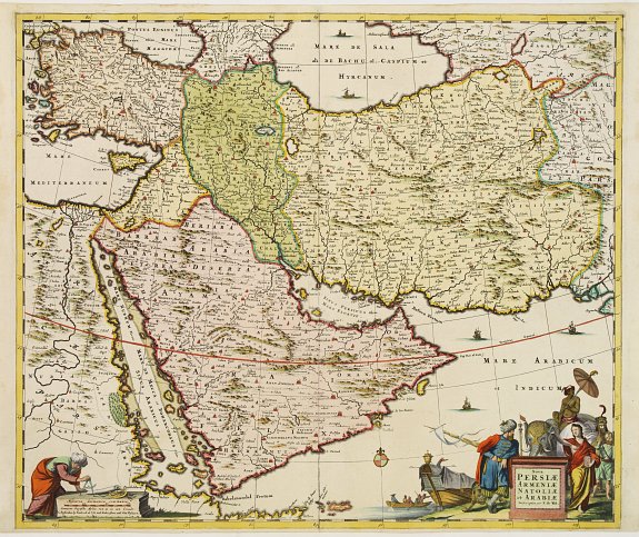 DE WIT, F., Nova Persiae, Armeniae, Natoliae et Arabiae., antique map, old maps