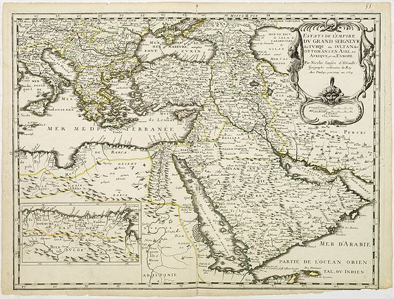 SANSON, N./ MARIETTE, P., Estats de L'Empire du grand Seigneur des Turqs.., antique map, old maps