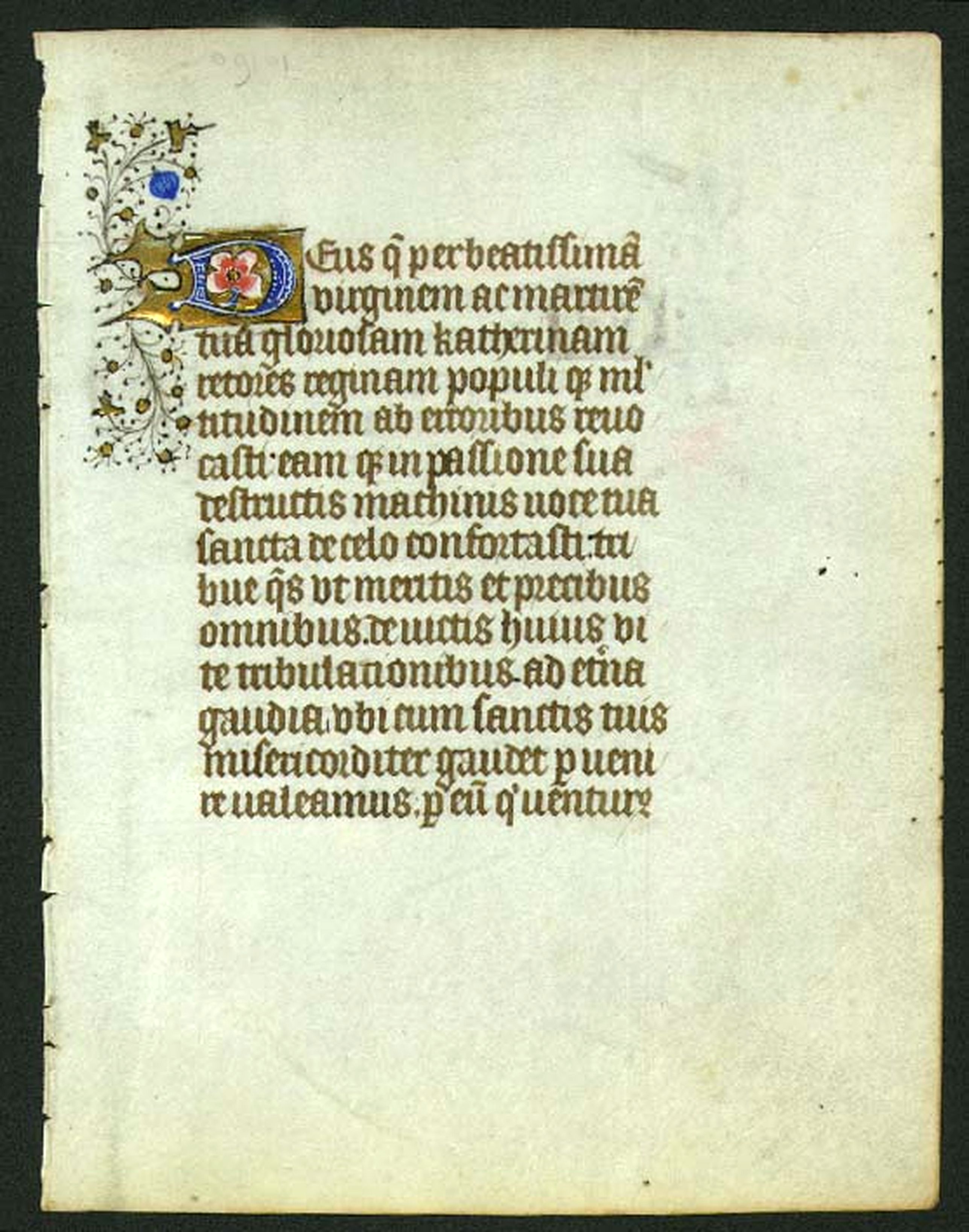 BOOK OF HOURS, Manuscript leaf on vellum., antique map, old maps