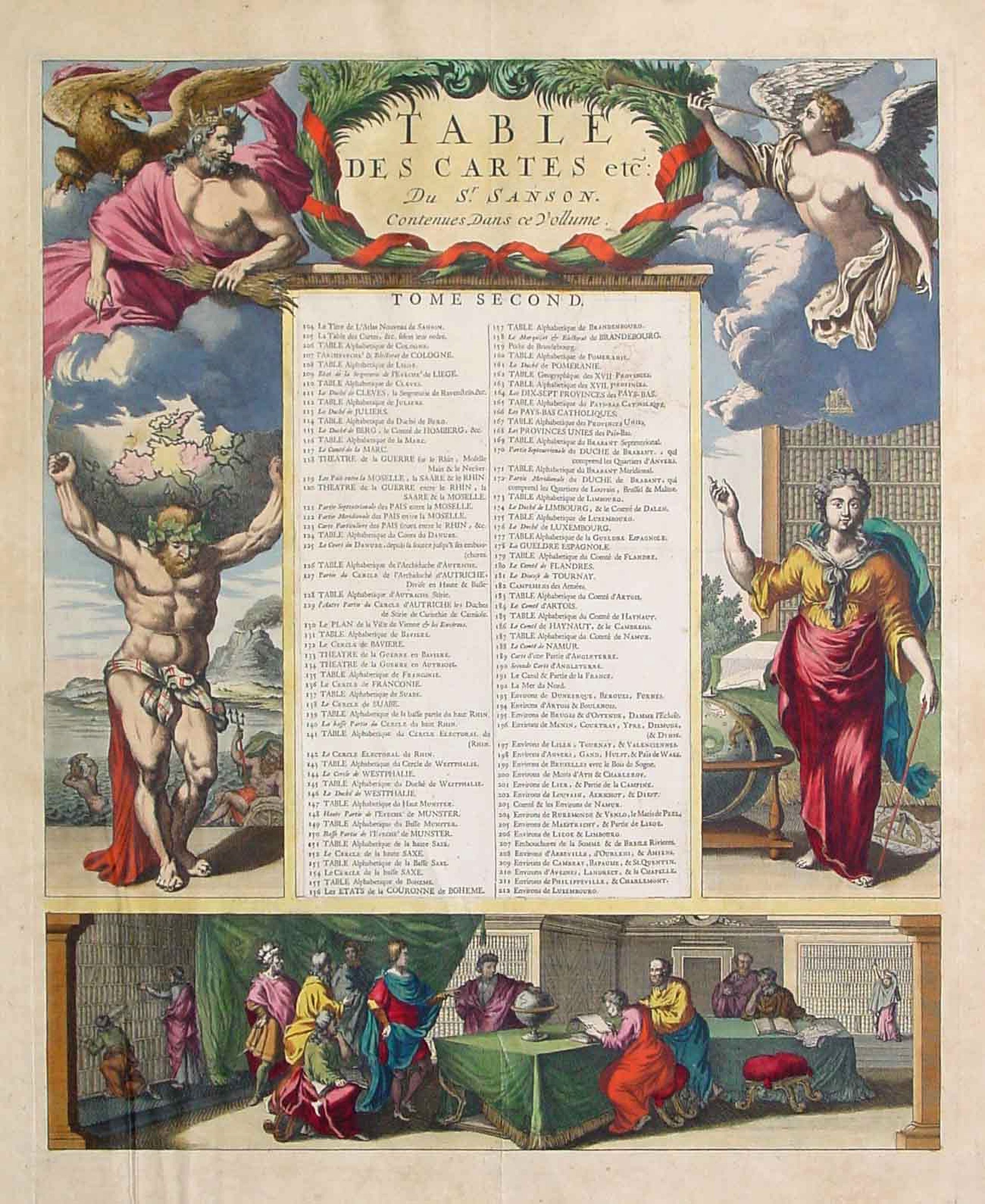 SANSON, N. / MORTIER, P., (Title page) Table Des Cartes etc: Du Sr. Sanson.., antique map, old maps