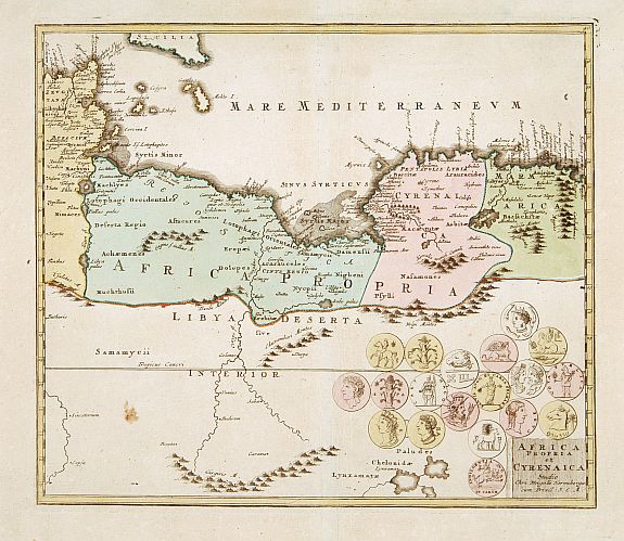 WEIGEL C., Africa propria et Cyrenaica, antique map, old maps