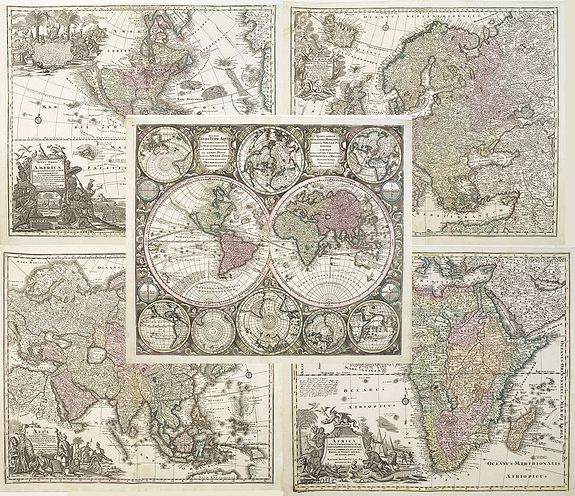 SEUTTER, M., Diversi GLOBI TERR-AQUEI Statione Variante et Visu intercedente,..., antique map, old maps