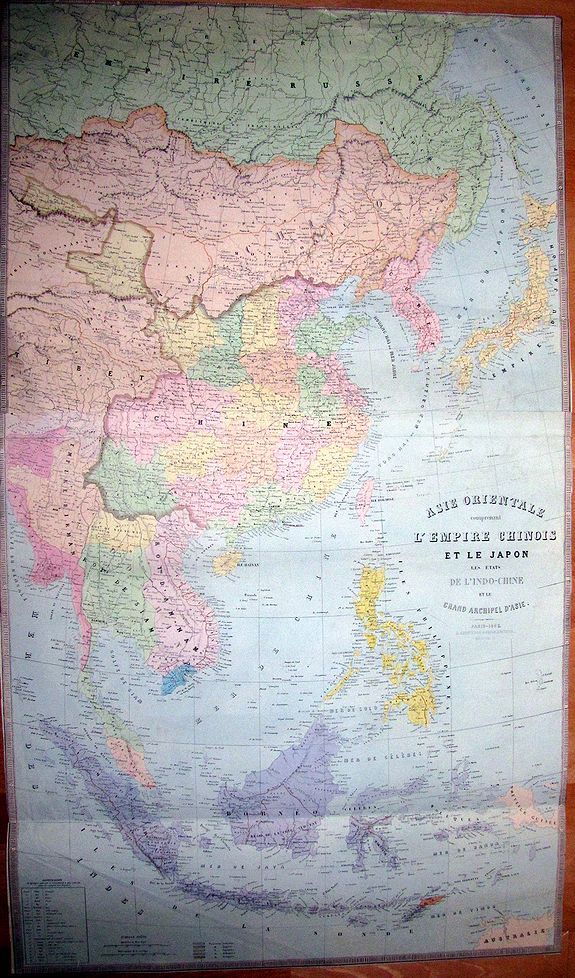 ANDRIVEAU-GOUJON, E., ASIE ORIENTALE comprenant L'EMPIRE CHINOIS ET LE JAPON LES ETATS DE L'INDO-CHINE ET LE GRAND ARCHIPEL D'ASIE, antique map, old maps