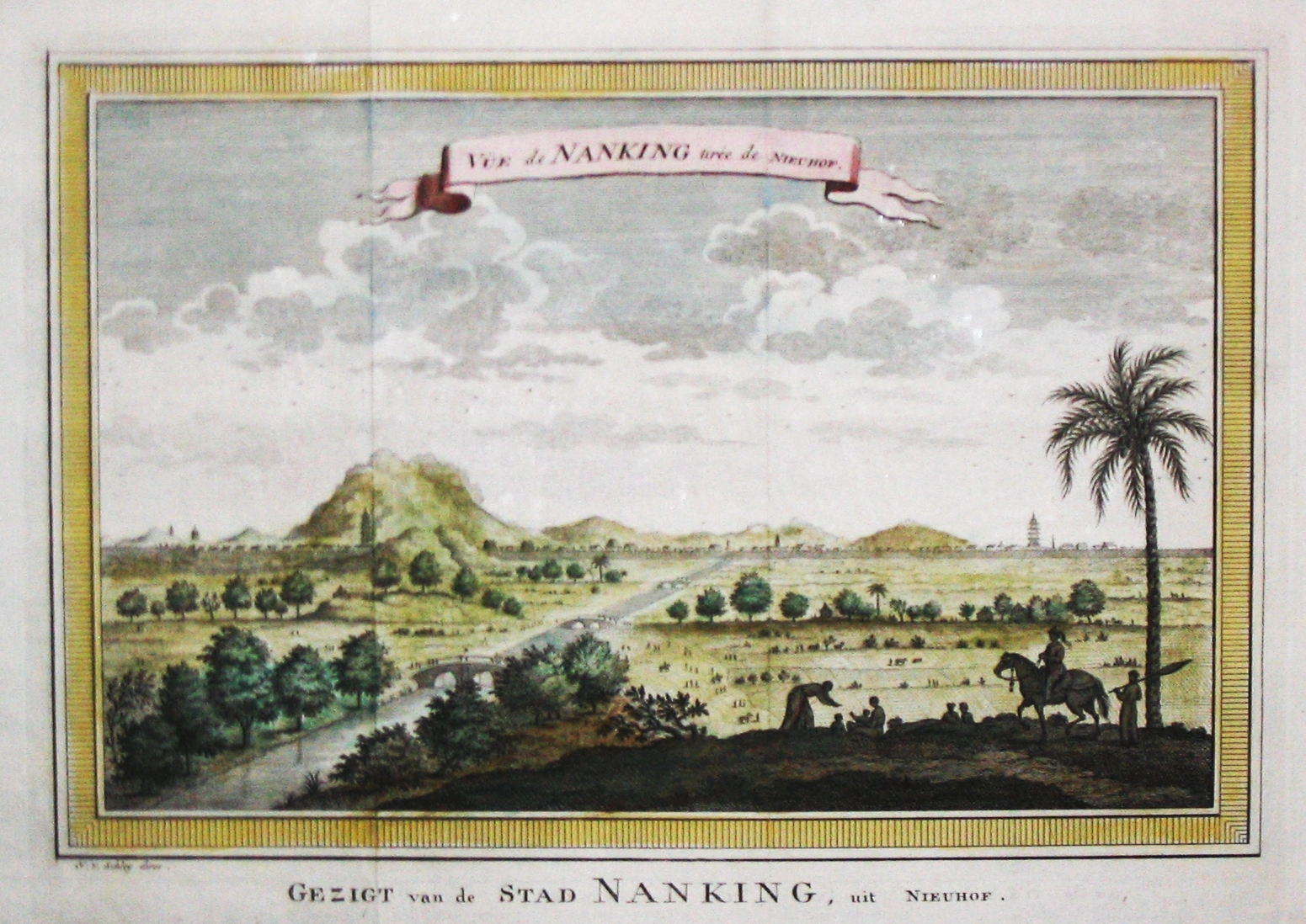 SCHLEY, J. van., Vue de Nanking, tirée de Nieuhof., antique map, old maps
