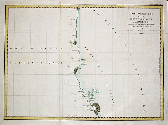 La Pérouse, J.B.G. Comte de., Carte particulaire de la Côte du Nord-Ouest de l'Amerique, 3e Feuille., antique map, old maps