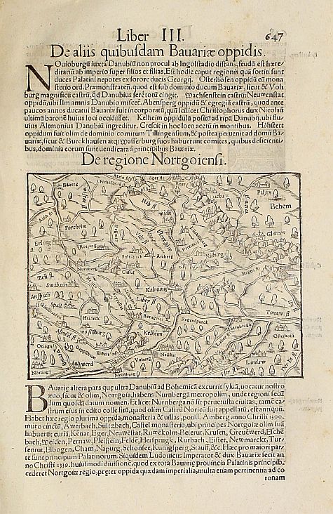M�NSTER,S.,  [Bavaria], antique map, old maps