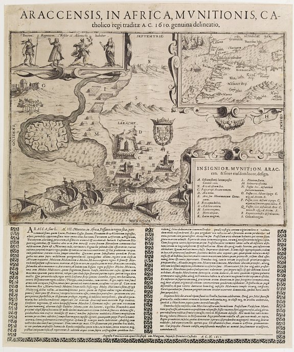 ANONYMOUS, Araccensis in Africa, Munitionis catholico regi traditae.., antique map, old maps