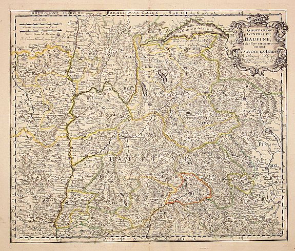 SANSON, N. / MARIETTE, P.,  Le gouvernement general du Daufine, et.. La Savoye.., antique map, old maps