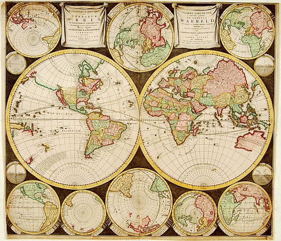 ALLARD, C., Planisphaerium Terrestre Sive Terrarum Orbis. . ., antique map, old maps
