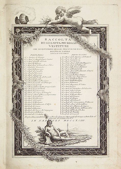 TALANI, V./ GERVASI, N., Title page: Raccolta di sessanta piu belle vestiture.., antique map, old maps