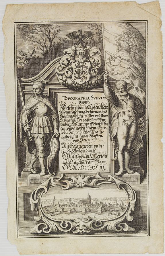 MERIAN, M.,  [Title page] Topographia Sueviae.., antique map, old maps